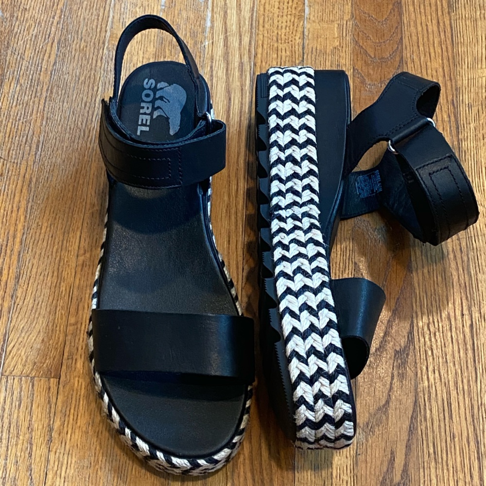 Sorel Cameron Platform Sandals Size 9.5 Black - Picture 12 of 14